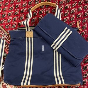 Pottery Barn Kids Navy and White Baby Bag Set